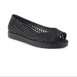 Melissa x Jason Wu Woven peep toe flats